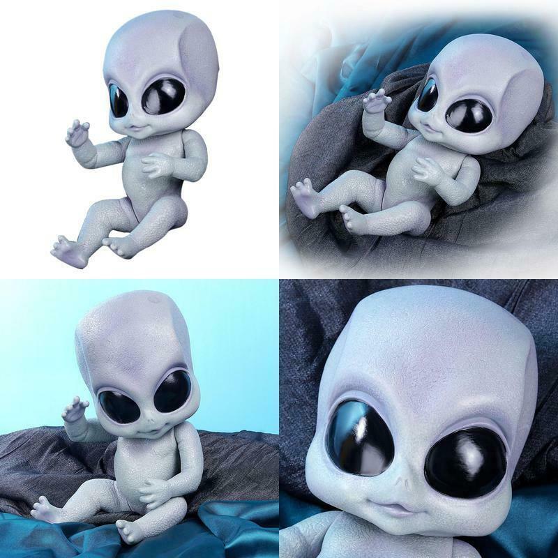 14 Inch Realistic Alien Baby Silicone Doll Hand-Detailed Painting Full ...