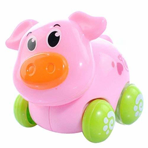 PANDA SUPERSTORE Set of 2 Wind-up Cute Pig Car Toy for Baby/Kids(Multicolor)