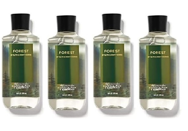 Bath & Body Works Forest For Men 3 in 1 Hair & Body Wash 10 oz - x4