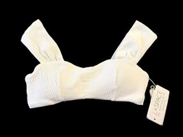 NWT New L Space Gizelle White Bikini Crop Top Size Small image 1