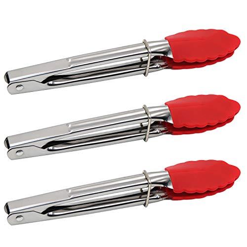 Small Tongs With Silicone Tips 7 Inch Kitchen Tongs Set of 3