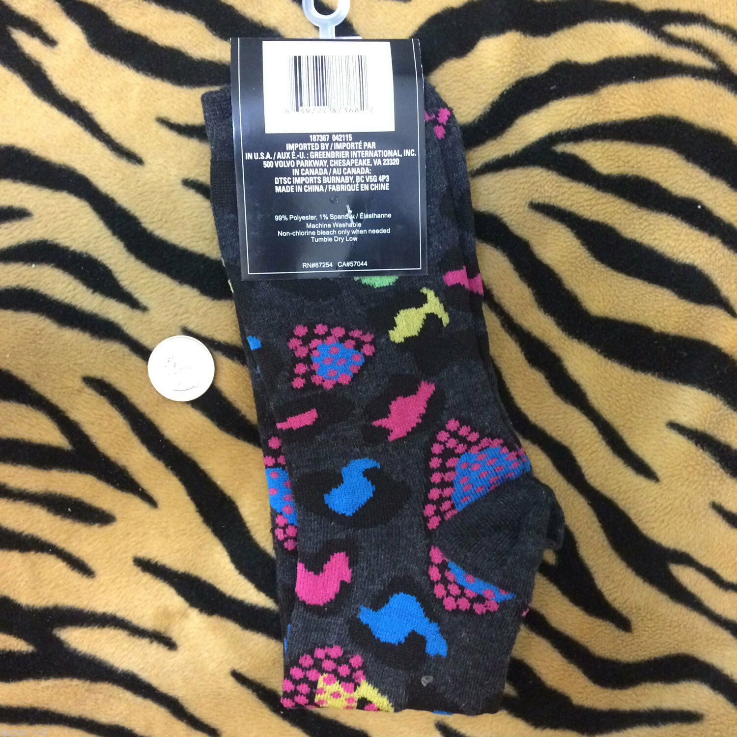 Funky Black Gray ZEBRA STRIPE KNEE SOCKS Animal Print Lolita Soccer Volleyball