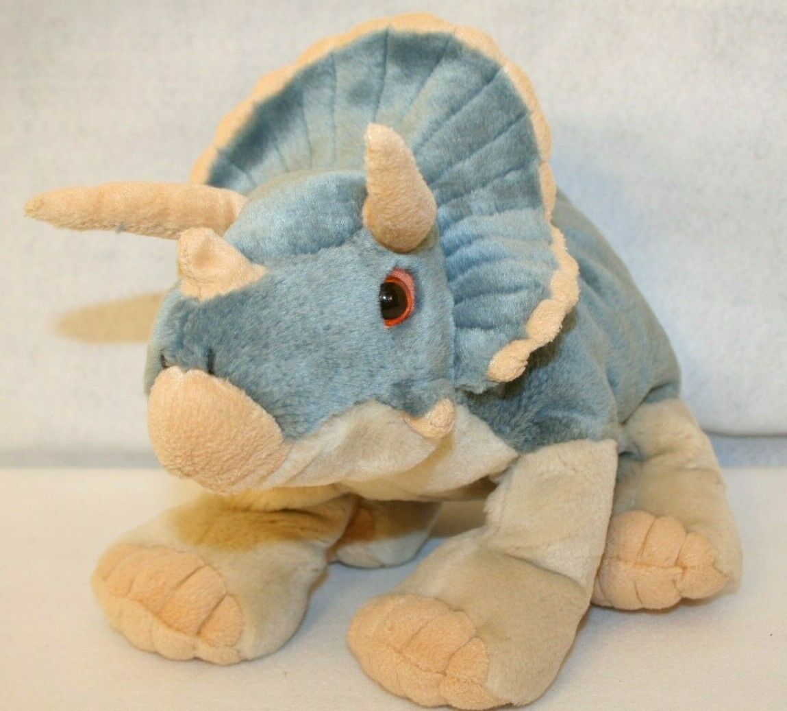 Wild Republic TRICERATOPS dinosaur plush stuffed animal Gray Tan K&M