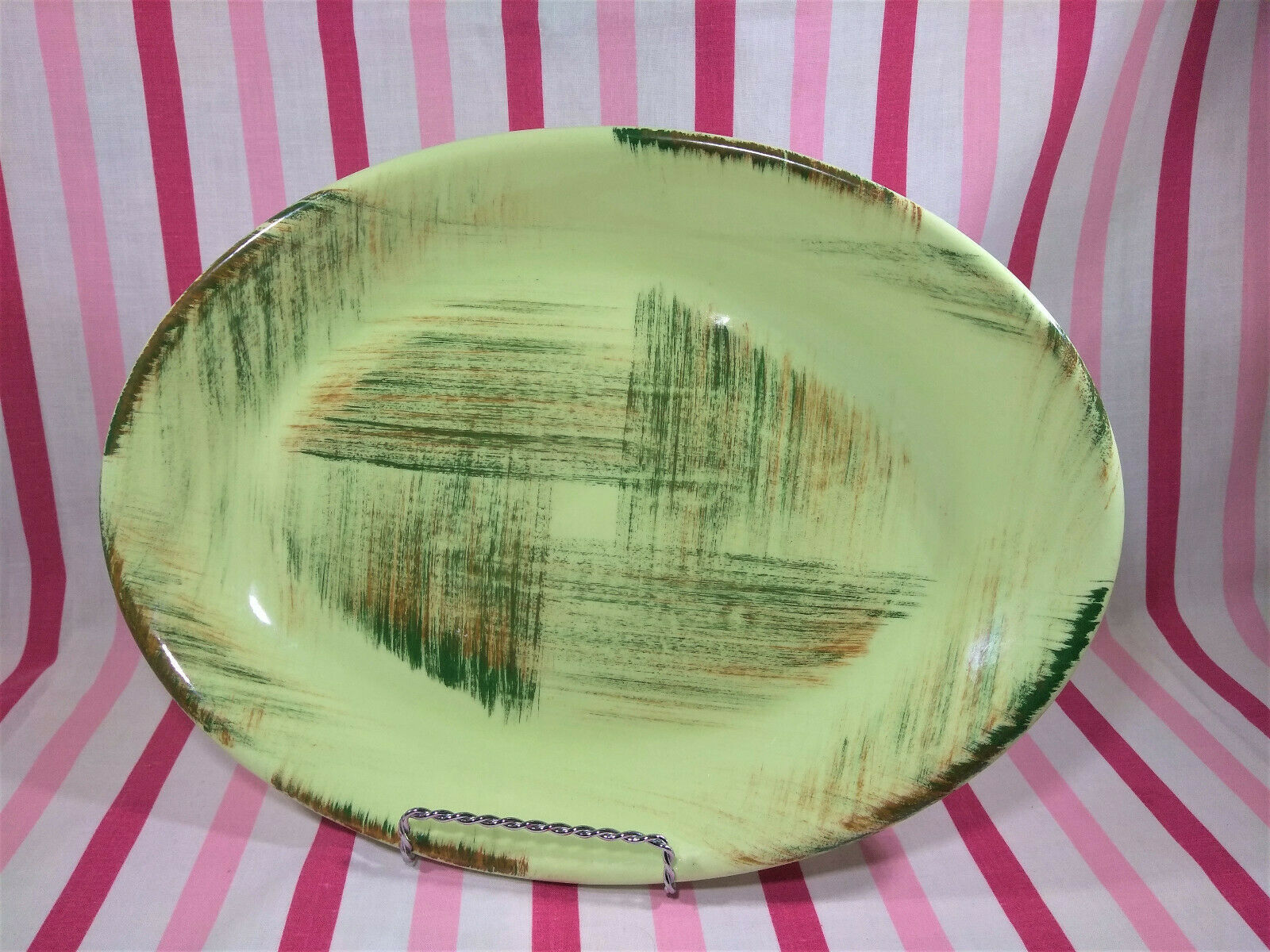 Metlox pottery vtg mid century Vernonware rare Raffia ceramic cups saucers set!