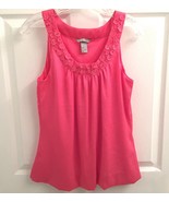 NEW Sz 6 H&amp;M Women&#39;s Pink Stretchy Lined Top Blouse with Embellished Nec... - $17.81