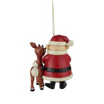 Jim Shore Christmas Ornament Rudolph & Santa w Christmas List 3.5" High Hanging image 2