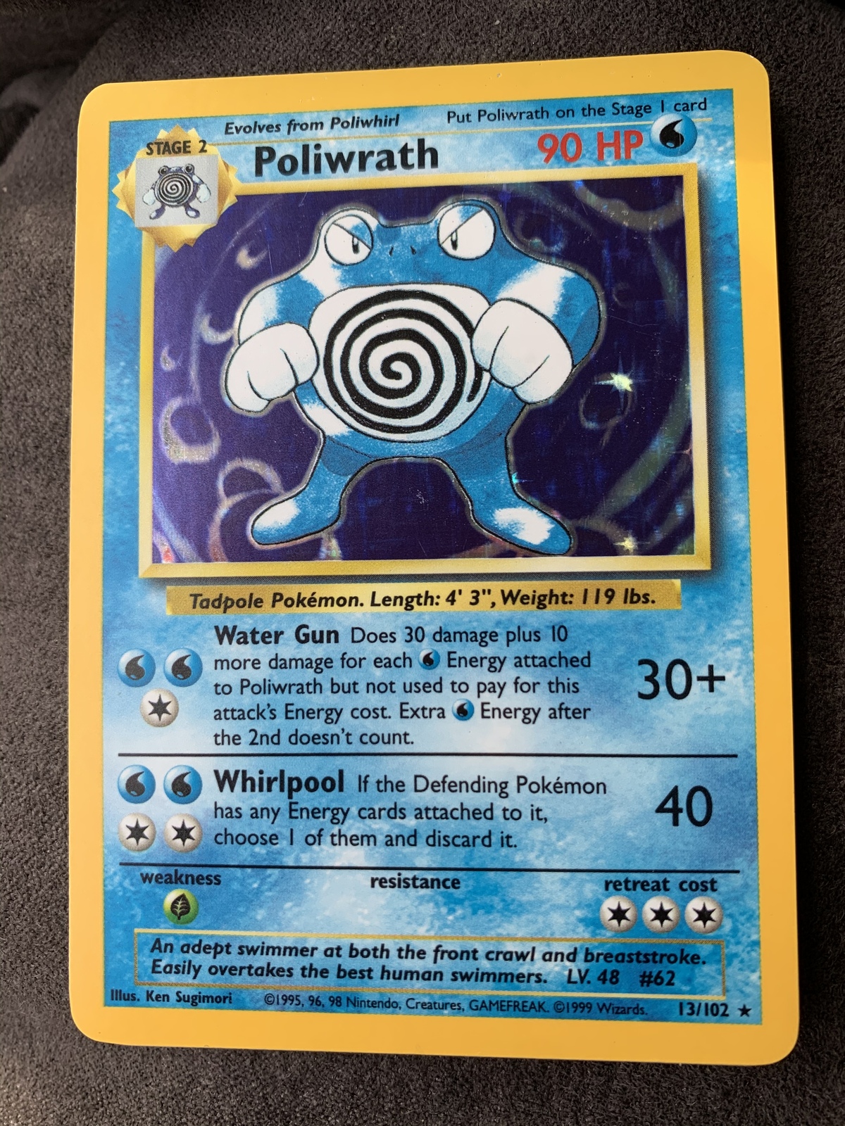 1st Edition HOLOfoil Poliwrath Pokémon card - Pokémon Individual Cards