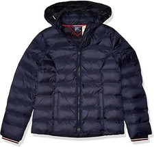 Tommy Hilfiger Women&#39;s Adaptive Quilted Jacket with Magnetic Zipper, Nav... - £120.04 GBP
