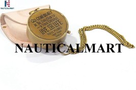 NauticalMart Thoreau's Go Confidently Engraved Compass with Stamped Leather case