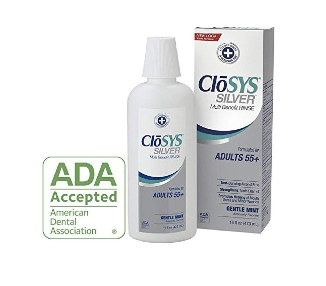 CloSYS Silver for Adults 55 Fluoride Mouthwash, Gentle, Alcohol Free