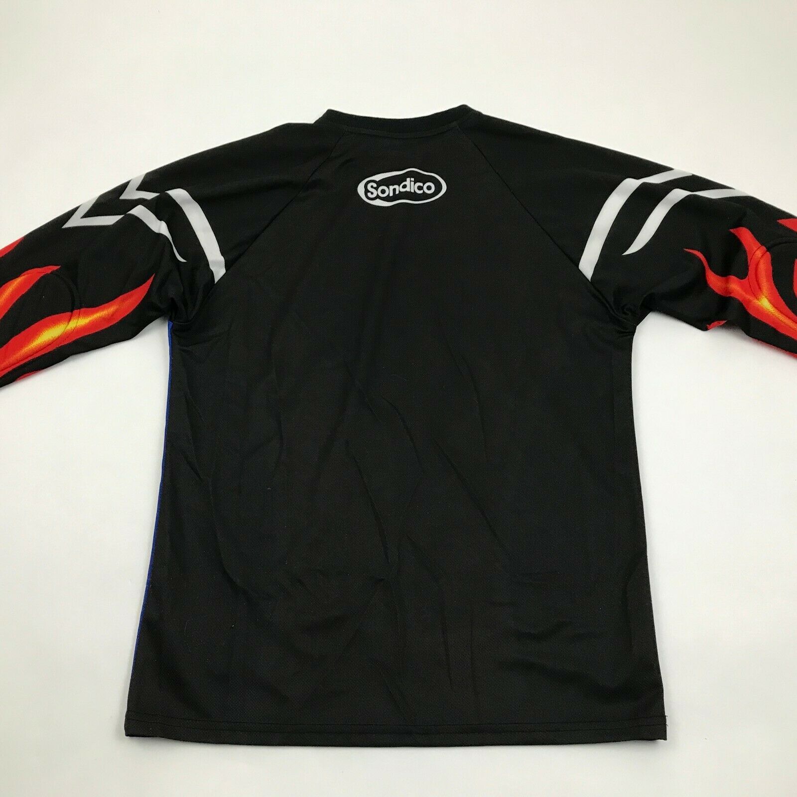 Sondico Goalkeeper Jersey Padded Long Sleeve Black Orange Flames Goalie ...