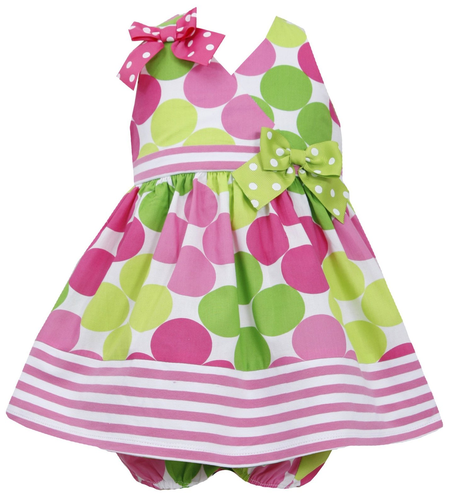 Magnificent Baby Baby Girls Stripe Dress with Bow