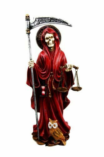 Red Robe Holy Death Santa Muerte Day of The Dead Figurine Symbol Of Love Romance