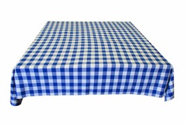 58"x126" - Royal Blue - Tablecloth Poplin Gingham Checked Plaid Picnic Party - $55.98