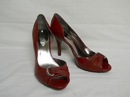 Alfani New Womens Fynn Red Leather Open Toe Heels 10 M Shoes NWOB - $40.99