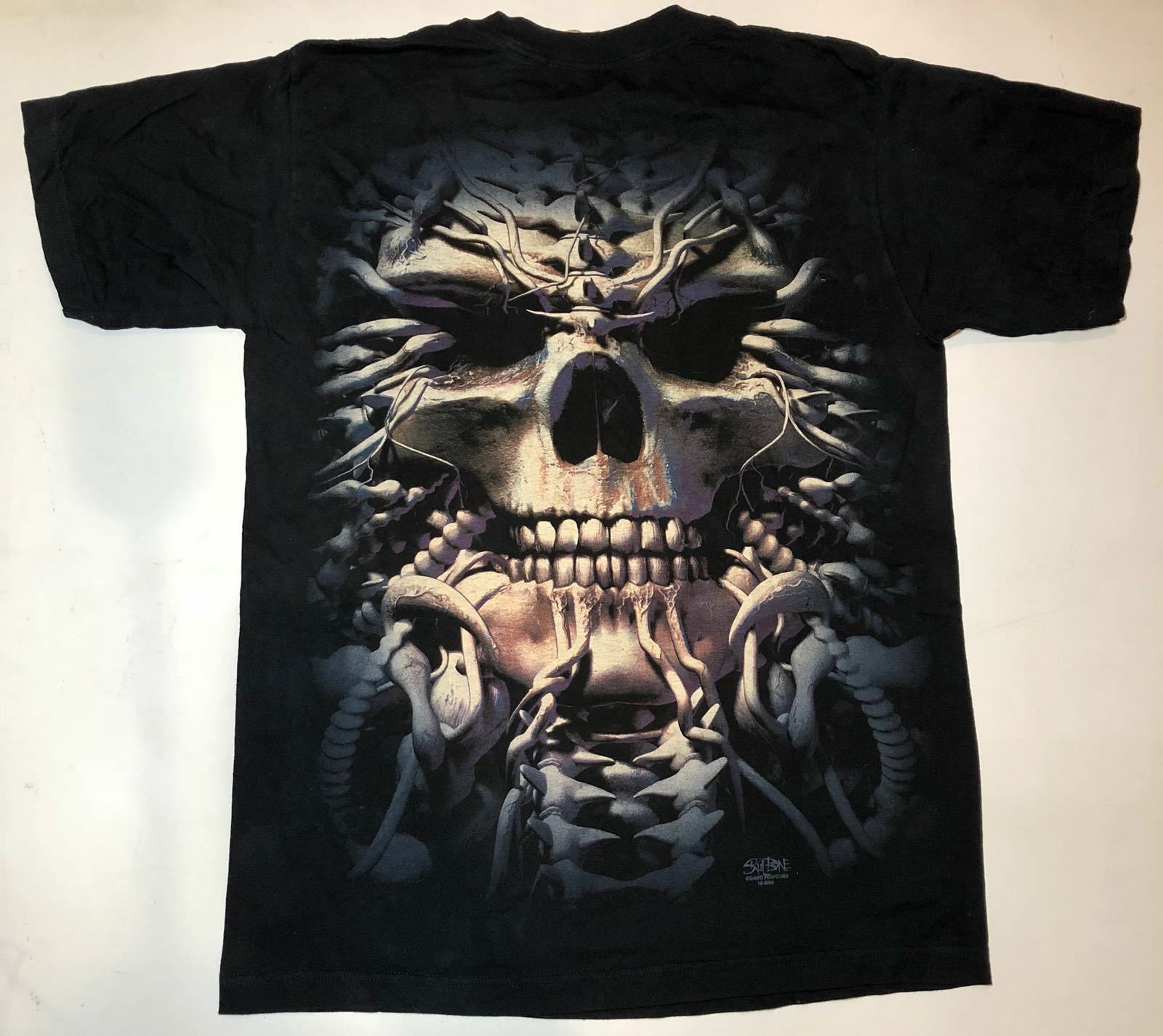 Mountain Skull Bones Skeleton Gothic Spooky Scary Punisher Black T-Shirt M-3X