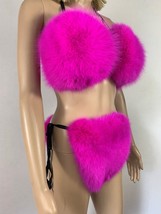 Fox Fur Bikini Double Sided Fur Two Pieces Bikini Top And Panties Fuschia Fur image 8