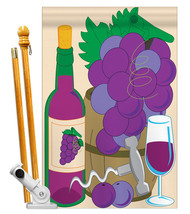 Grape - Applique Decorative Pole Bracket House Flag Set HS117010-P2 - $64.97