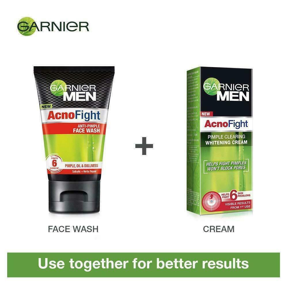Garnier Acno Fight AntiPimple Face Wash for Men 100ml + Whitening Day