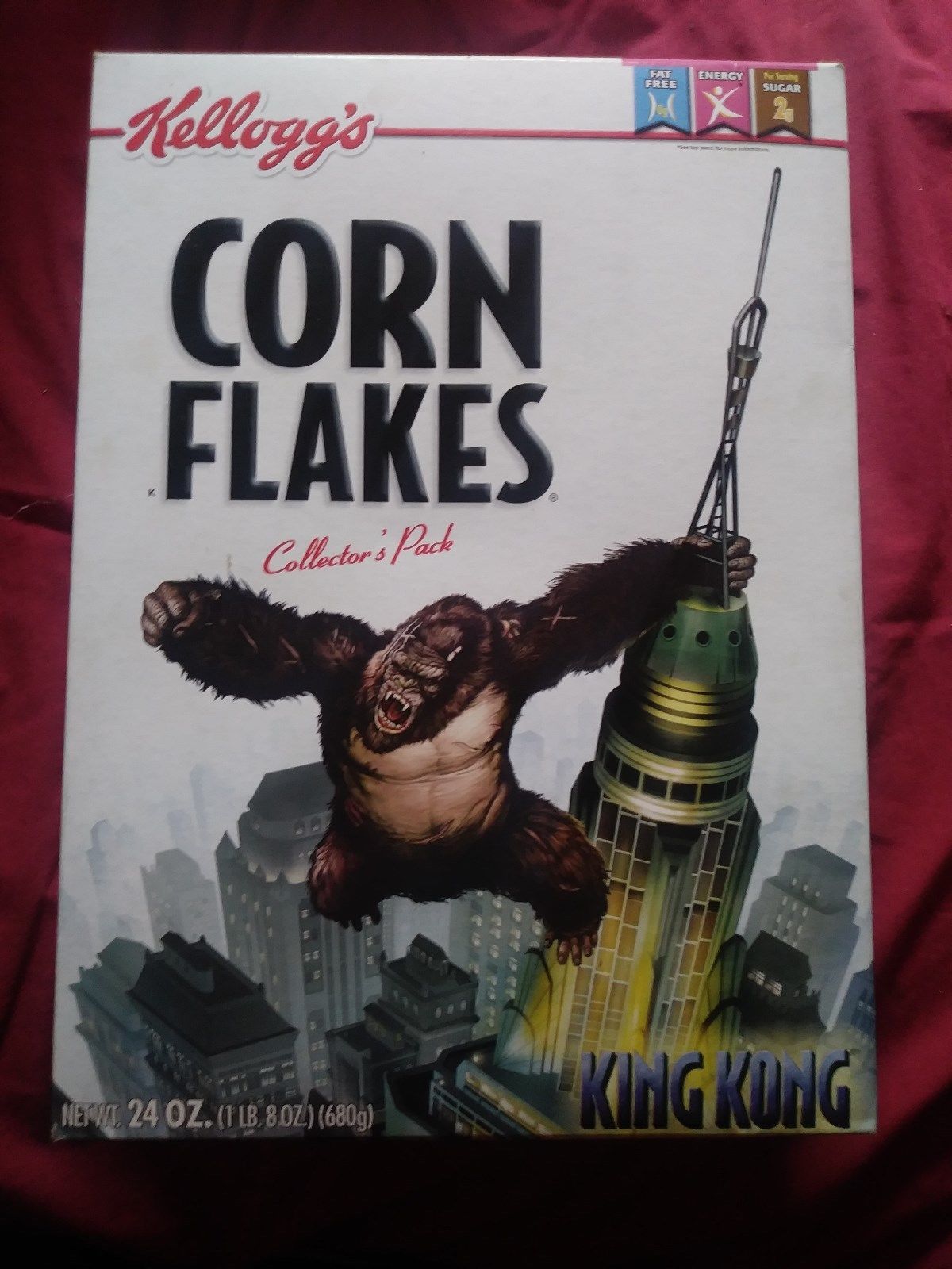 Kelloggs Corn Flakes King Kong 1995 Cereal Box rare Batman