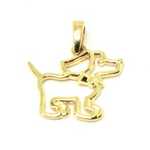 SOLID 18K YELLOW GOLD SMALL 13mm 0.5" DOG PENDANT, CHARMS, MADE IN ITALY image 1