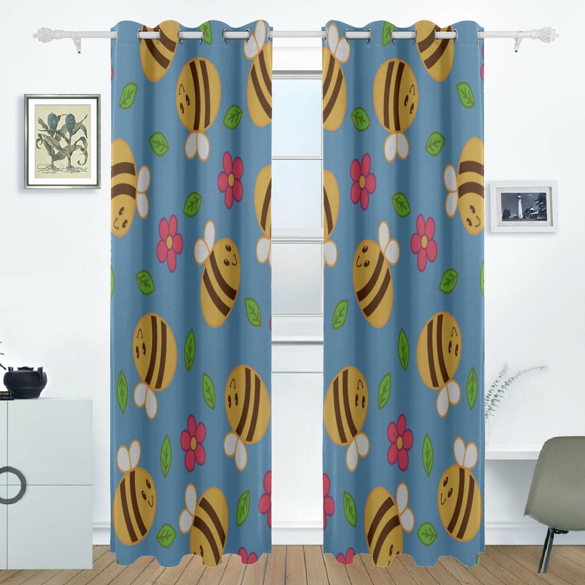 Modern Blackout Curtains Cute Active Frendly Cow Print Kids Blackout Curtain 84x - Window