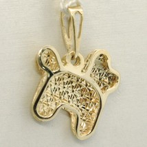 18K YELLOW GOLD DOG PENDANT, CHARMS, DOUBLE LEVEL & FINELY WORKED, MADE IN ITALY image 1