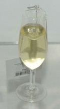 Ganz EX29980 Prosec HO HO HO Wine Glass Clear Ornament Yellow Liquid image 2