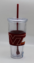 Double Wall Tumbler with Straw 22oz Single Cup Twist on Lid (VT Hokies) - $16.98