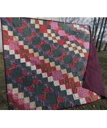 Patchwork handmade cotton blanket-vintage colors-old fashioned look-flan... - $75.00