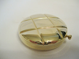 Estee Lauder Gold quilted solid powder compact new with protective pouch. RARE - $26.99