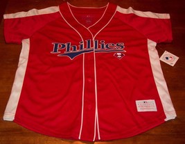 Women's Misses Philadelphia Phillies Mlb Baseball Jersey Large New w/ Tag - $39.60