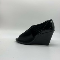 Calvin Klein Women's Black Stretch Open Side Open Toe Wedges, Size 6 - $18.81
