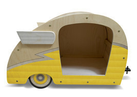 Retro Shasta Camper Dog Bed (Lemon Yellow) - £220.35 GBP