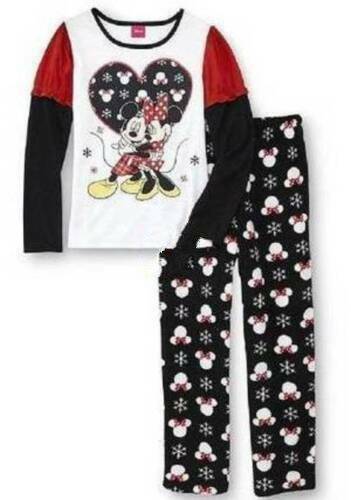 Girls Pajamas 2 Pc Disney Minnie Mouse Long Sleeve Top & Fleece Pants $36-sz 4/5
