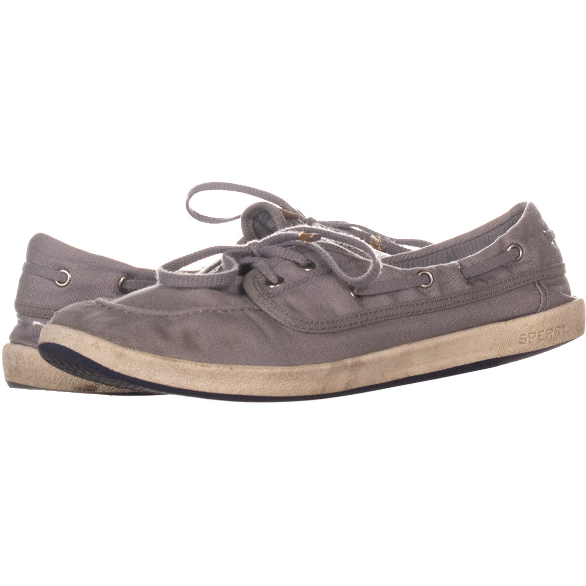 Sperry TopSider 69 Slip On Boat Shoe Flats 292, Gray, 11 US Flats