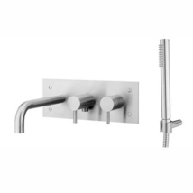 WS Bath Collections Steel 002AC 2-Handle Wall Mounted Tub Spout Trim, Di... - $1,250.00