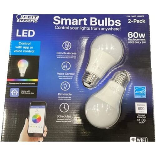 Feit Electric 60W LED WiFi Smart Bulb (2 Pack)