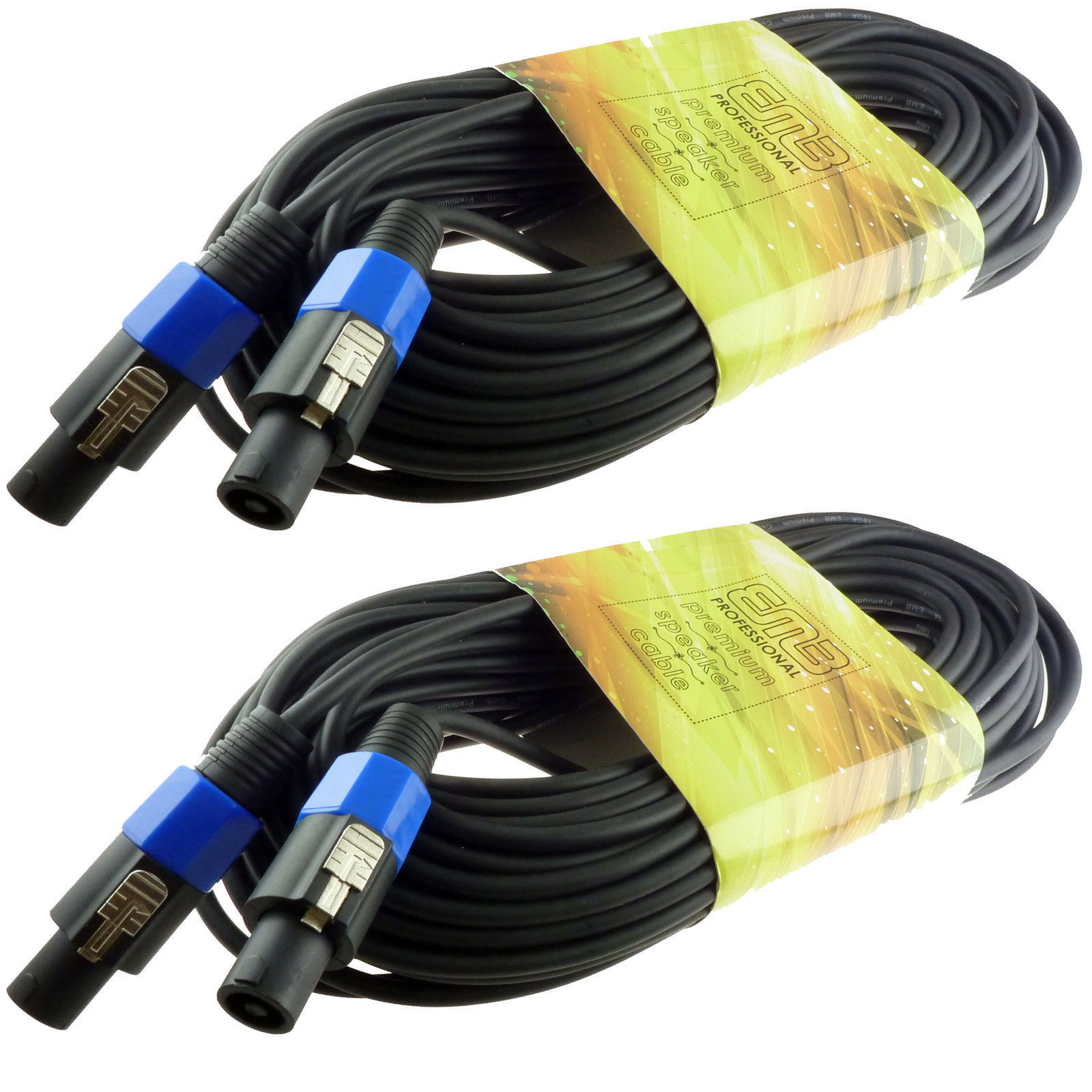 2x 100 ft foot speakon to speakon pro audio speaker cable Fast Free USA