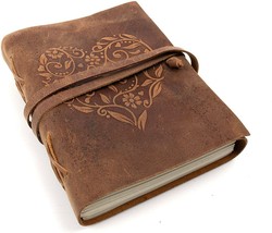 Floral Heart Leather Journal | 240 Lined pages | Pure Leather Journal - $26.53