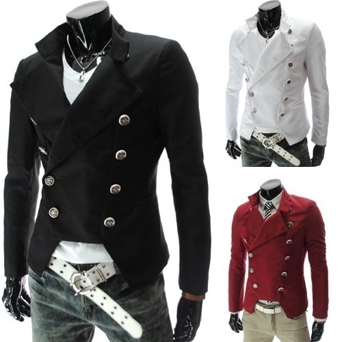 2018 NEW Fashion men's double-breasted design tops coat clothes European and Ame
