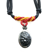 Black Leklai with Braided Rope Necklace Pendant Taliman Brings Lucks Rar... - $29.99
