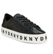Dkny Banson Black Platform White Logo Letters Sneakers Shoes Wms Nwot Disc - $79.99