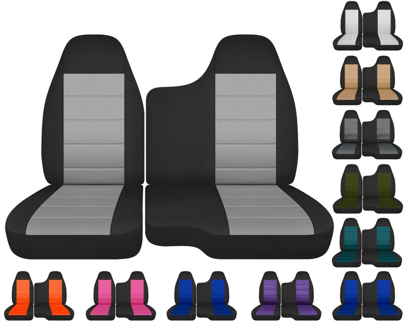 Two tone car seat covers fits Chevy Colorado truck 2004-2012  60/40 Bench seat