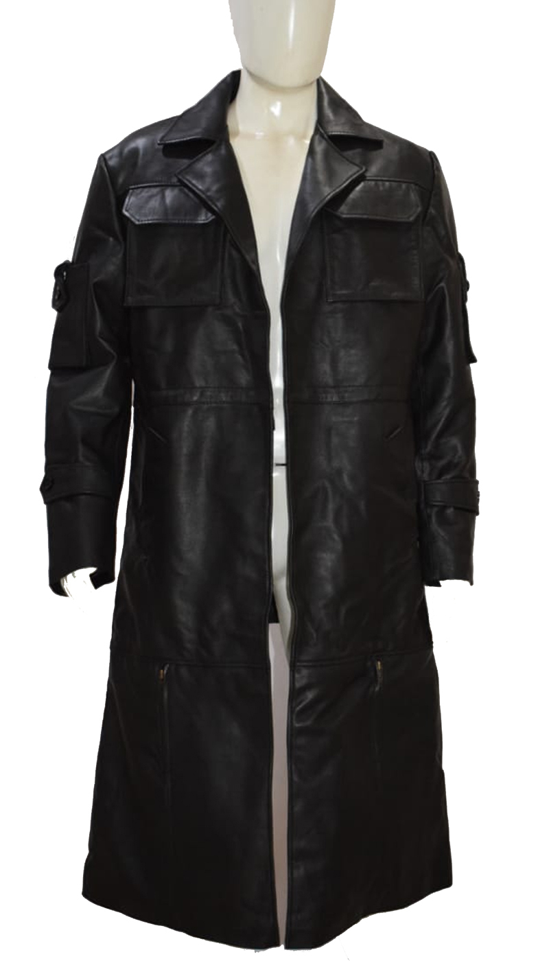 The Punisher Frank Castle Black Real Sheep Skin Leather Trench Coat