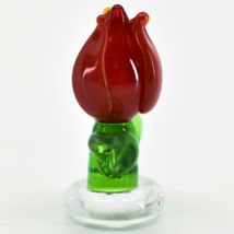 Handmade Red Tulip Flower Tiny Miniature Micro Mini Lampworking Glass Figurine image 4