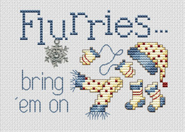 Flurries Post Stitches cross stitch chart with charm Sue Hillis Designs - $5.40