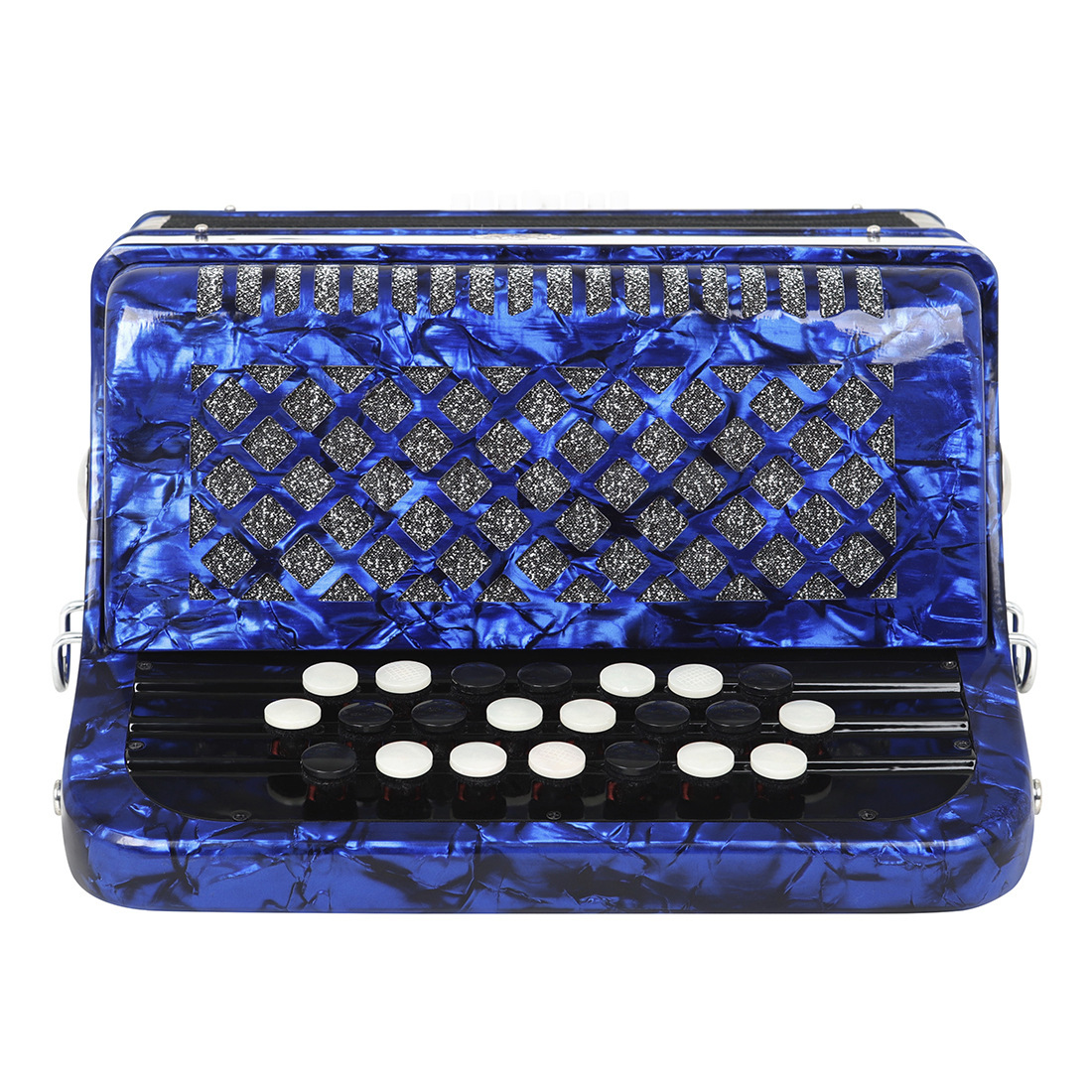 Bayan accordion 22 keys 8 bass Navy blue Professional Button Accordion ...