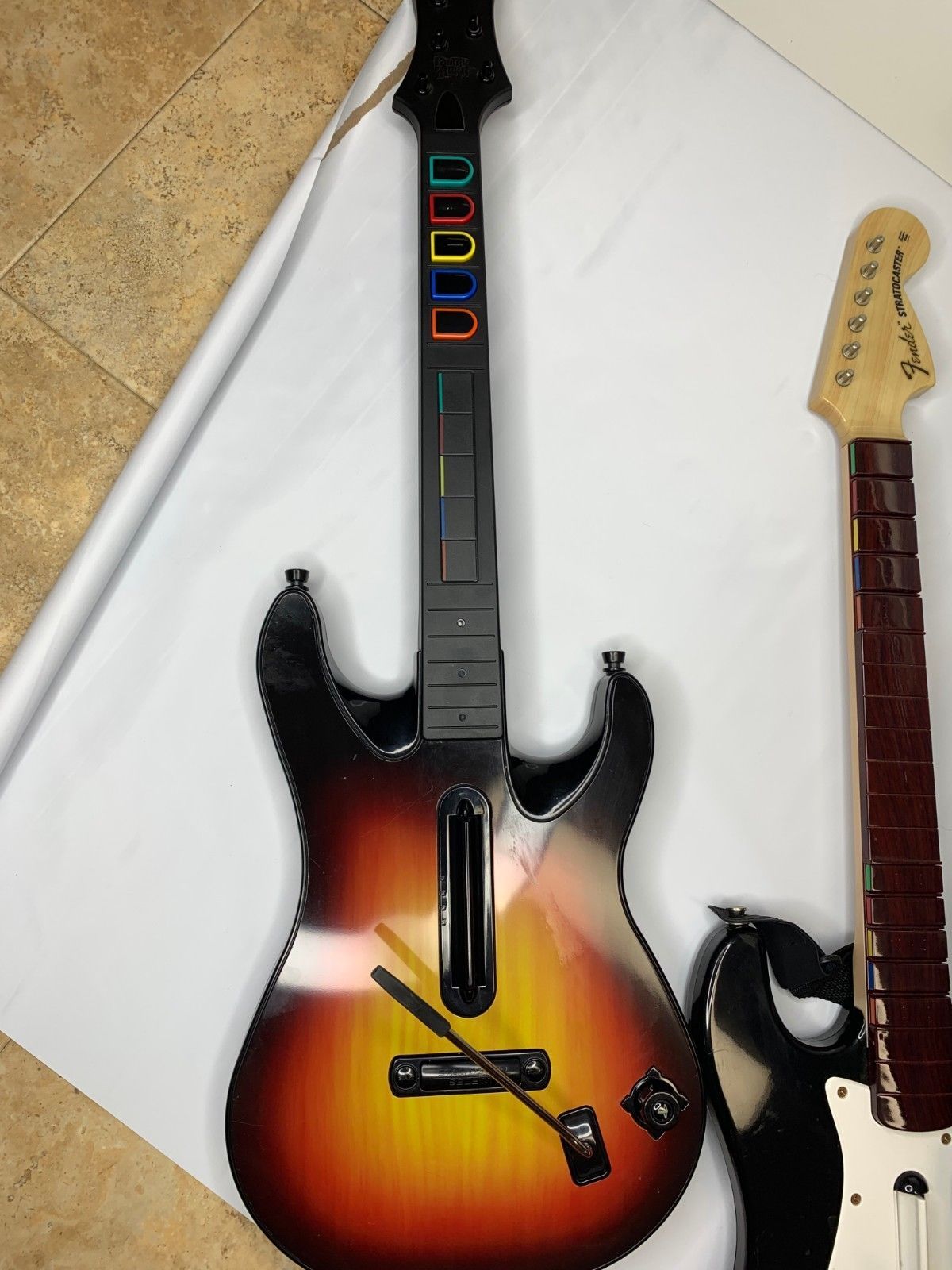 PS3 Rock Band Drum Set HUGE BUNDLE 2 Guitars Guitar Hero 3 PS2 Game Lot