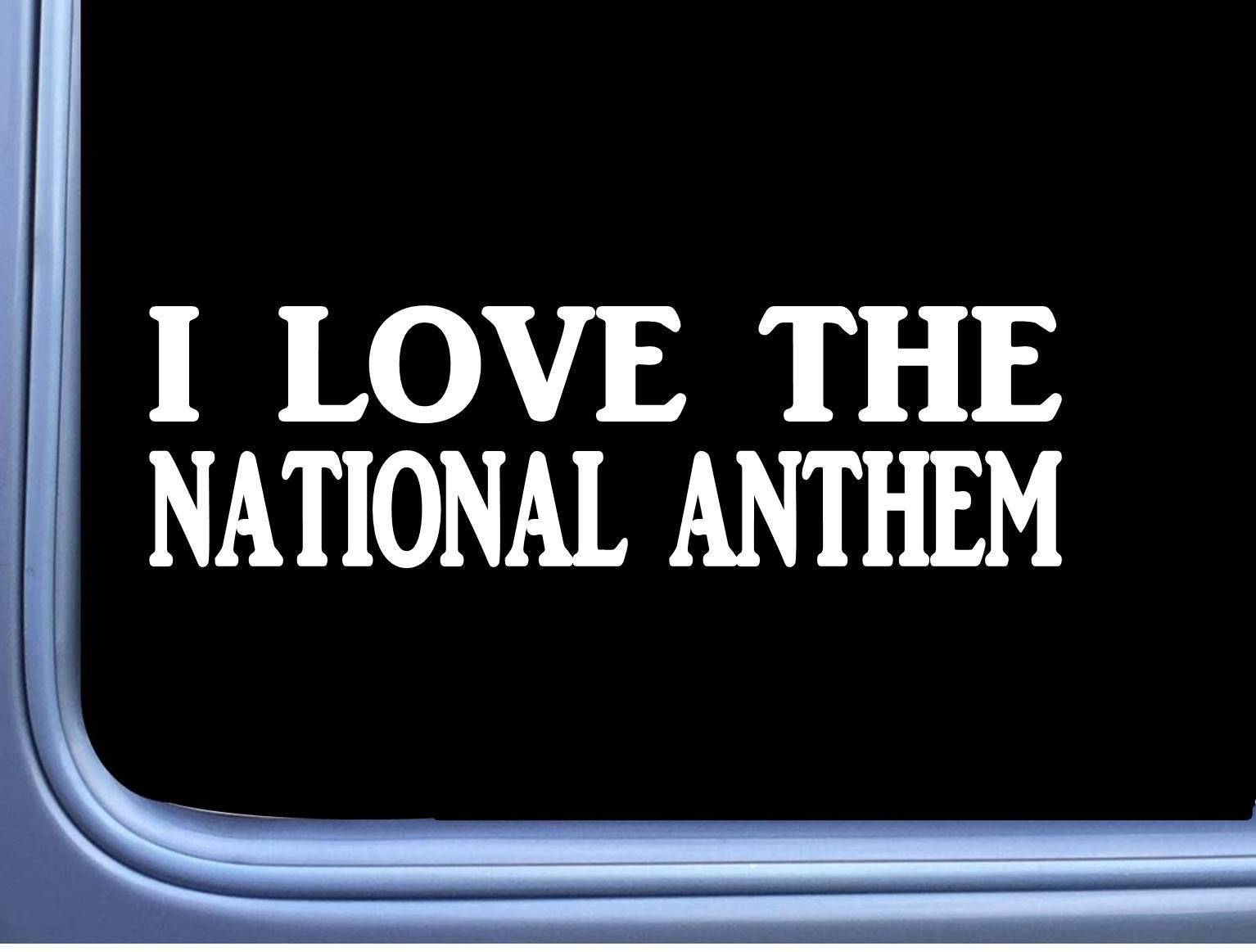 I Love the National Anthem L560 Decal 8 Sticker American Flag